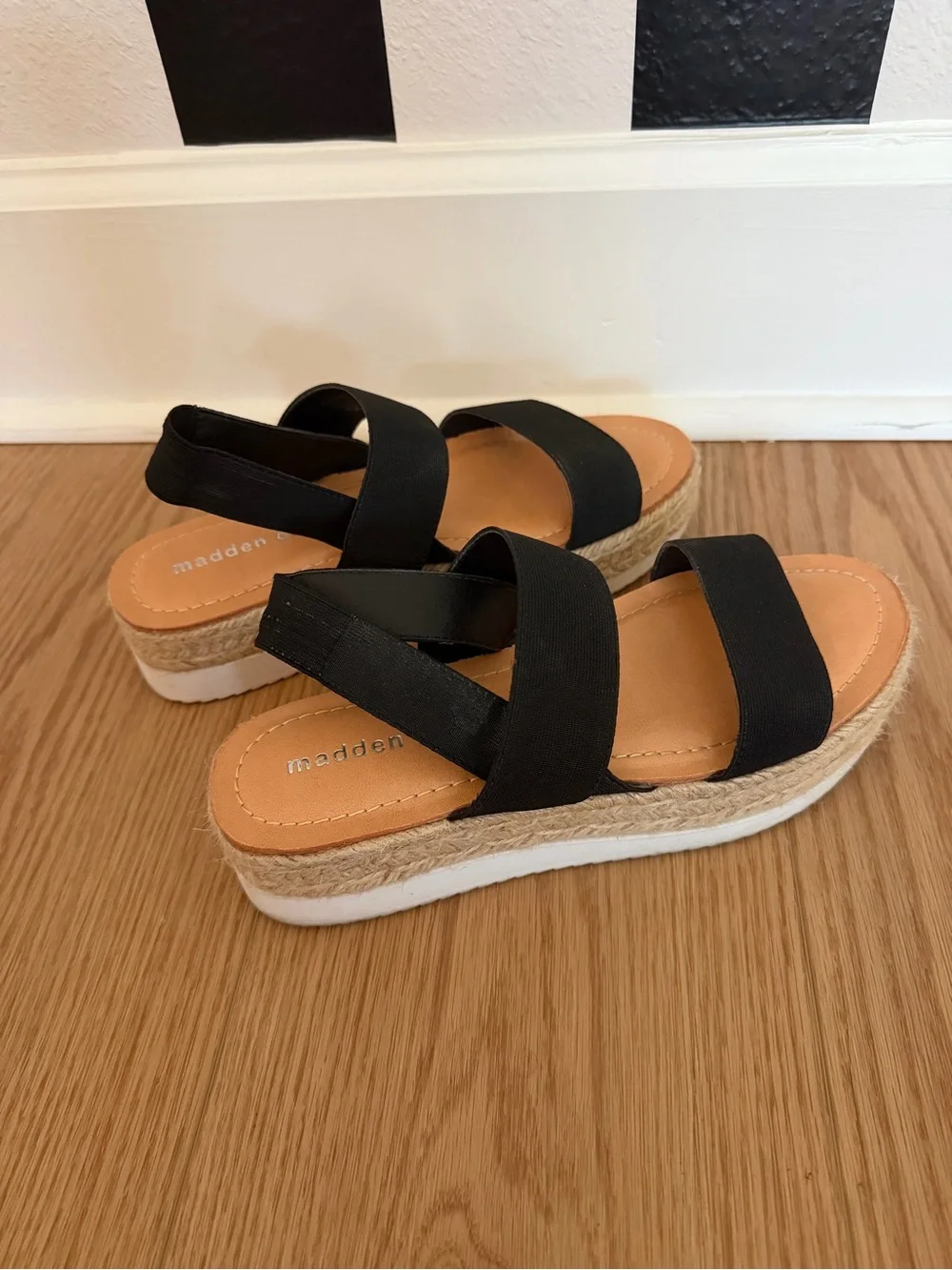Madden Girl Black Espadrille Platform Sandals